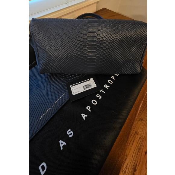 Ampersand as Apostrophe Half Tote Navy Night Python  NWT - Picture 7 of 9